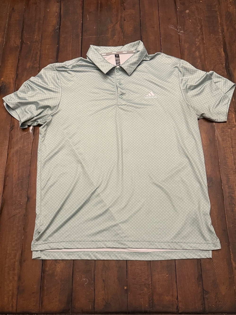 Adidas Golf Performance Polo Men's L Sage Green Micro Dot Print